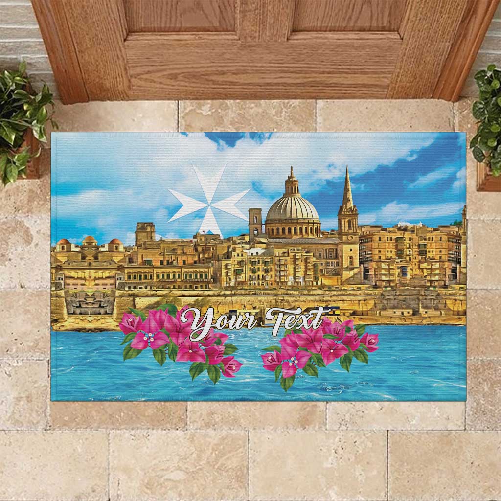 Personalized Malta Rubber Doormat Valletta Capital Maltese Cross