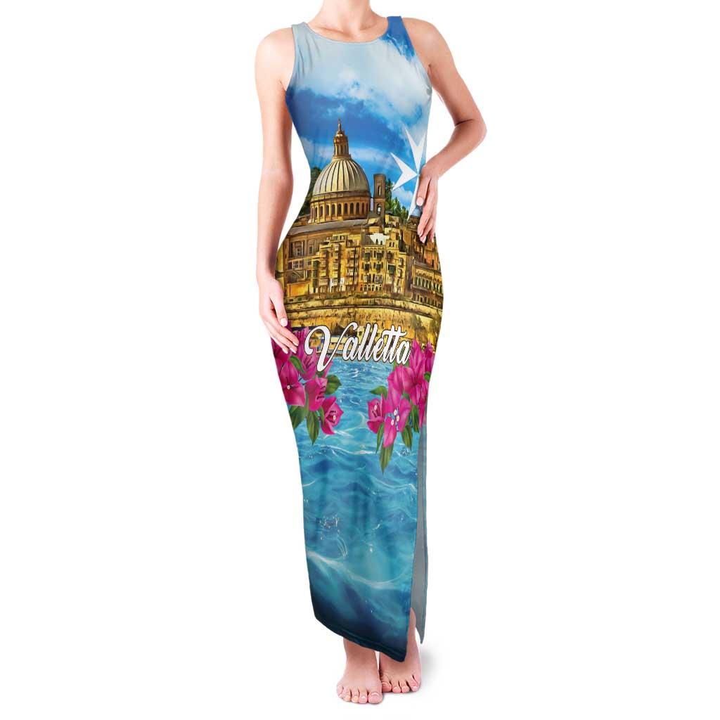 Personalized Malta Tank Maxi Dress Valletta Capital Maltese Cross