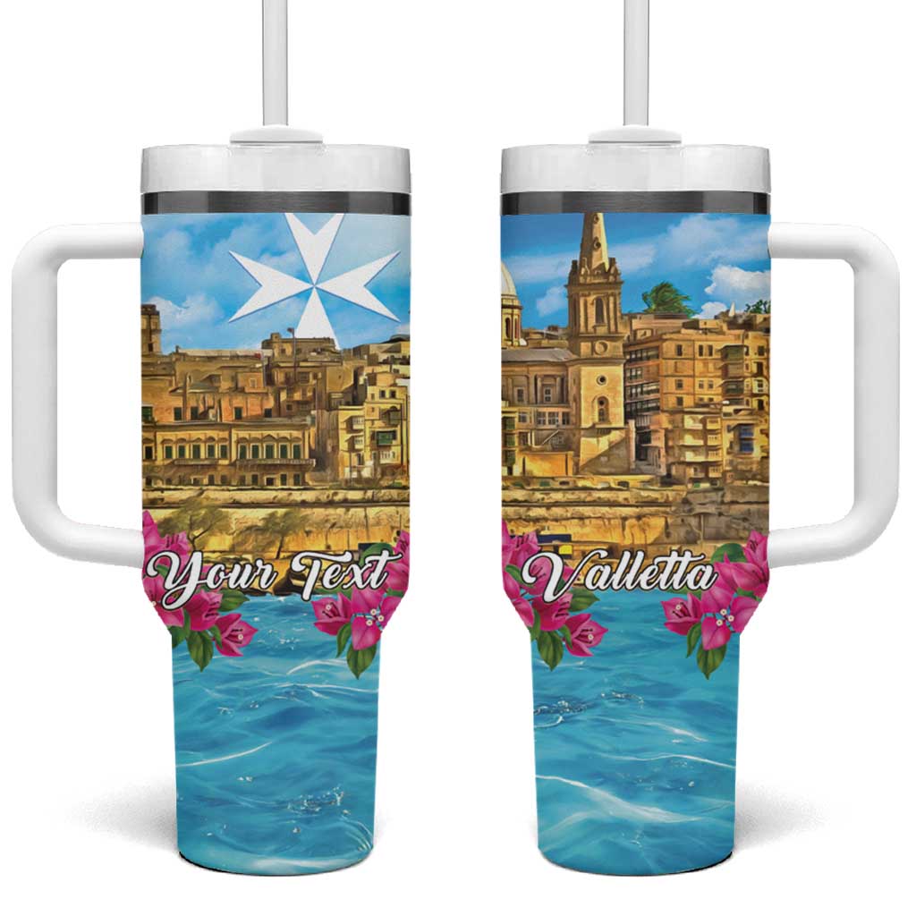 Personalized Malta Tumbler With Handle Valletta Capital Maltese Cross