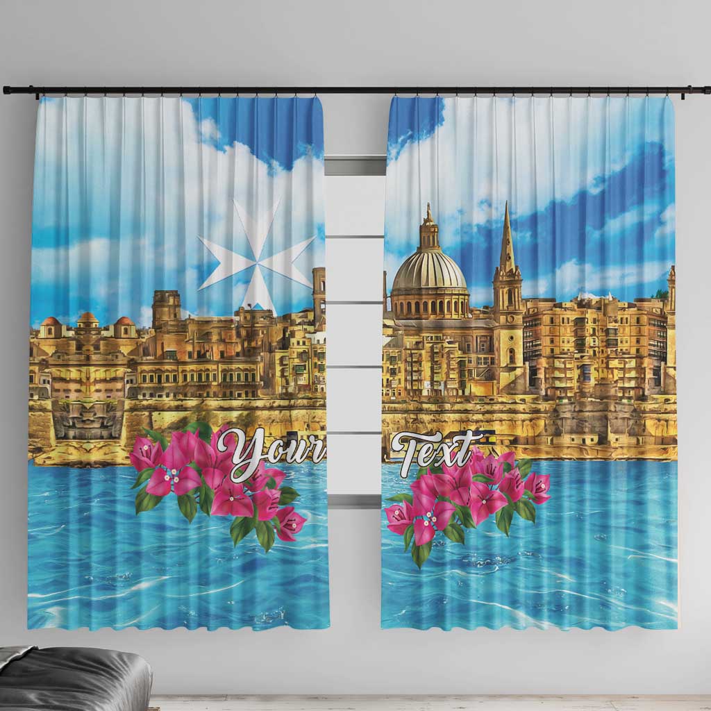 Personalized Malta Window Curtain Valletta Capital Maltese Cross