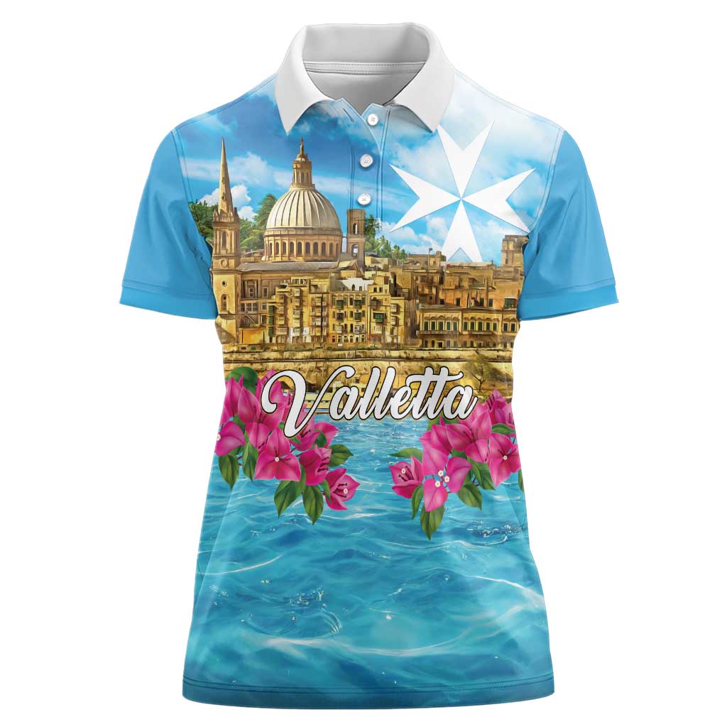 Personalized Malta Women Polo Shirt Valletta Capital Maltese Cross