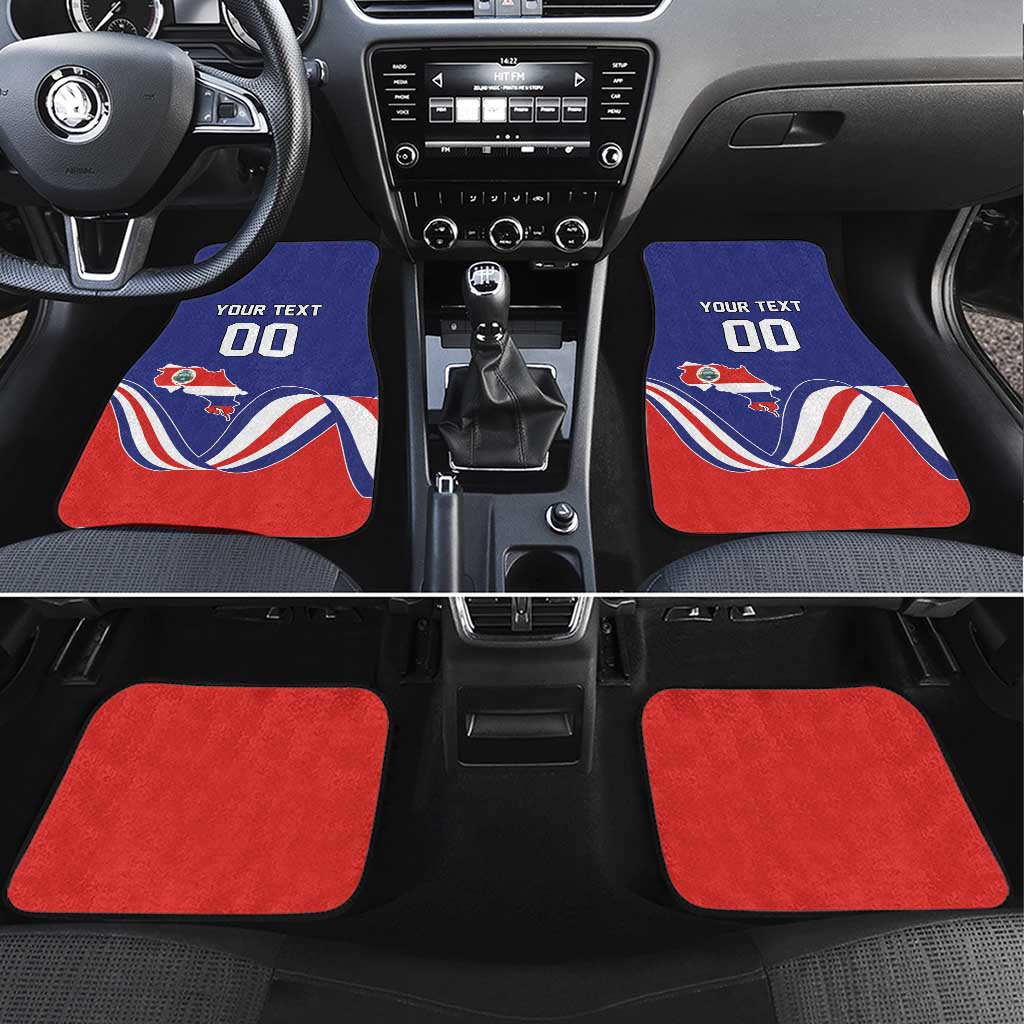 Custom Costa Rica Independence Day Car Mats Turdus Grayi Bird With Coat Of Arms - Wonder Print Shop