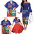 Custom Costa Rica Independence Day Family Matching Off The Shoulder Long Sleeve Dress and Hawaiian Shirt Turdus Grayi Bird With Coat Of Arms - Wonder Print Shop