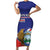 Custom Costa Rica Independence Day Family Matching Short Sleeve Bodycon Dress and Hawaiian Shirt Turdus Grayi Bird With Coat Of Arms - Wonder Print Shop