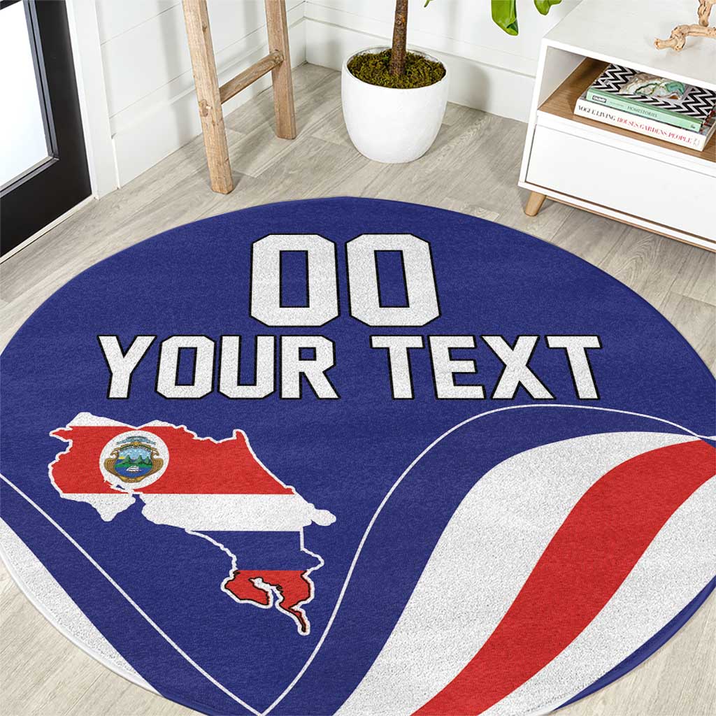 Custom Costa Rica Independence Day Round Carpet Turdus Grayi Bird With Coat Of Arms