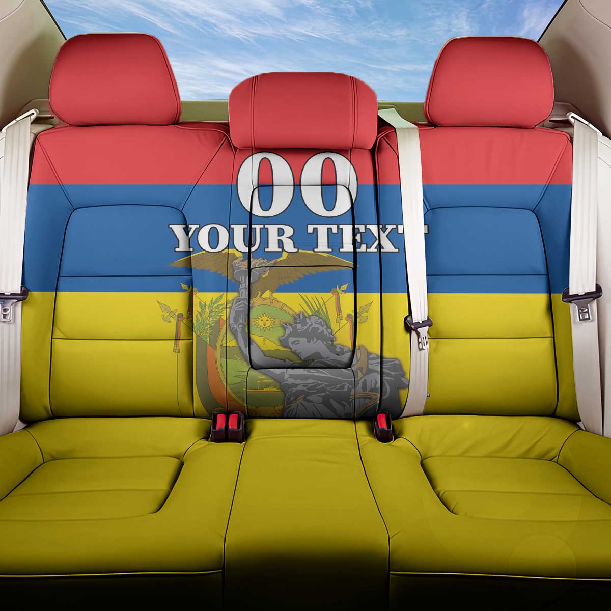 Custom Ecuador Independence Day 1809 Back Car Seat Cover Monumento a la Independencia - Wonder Print Shop