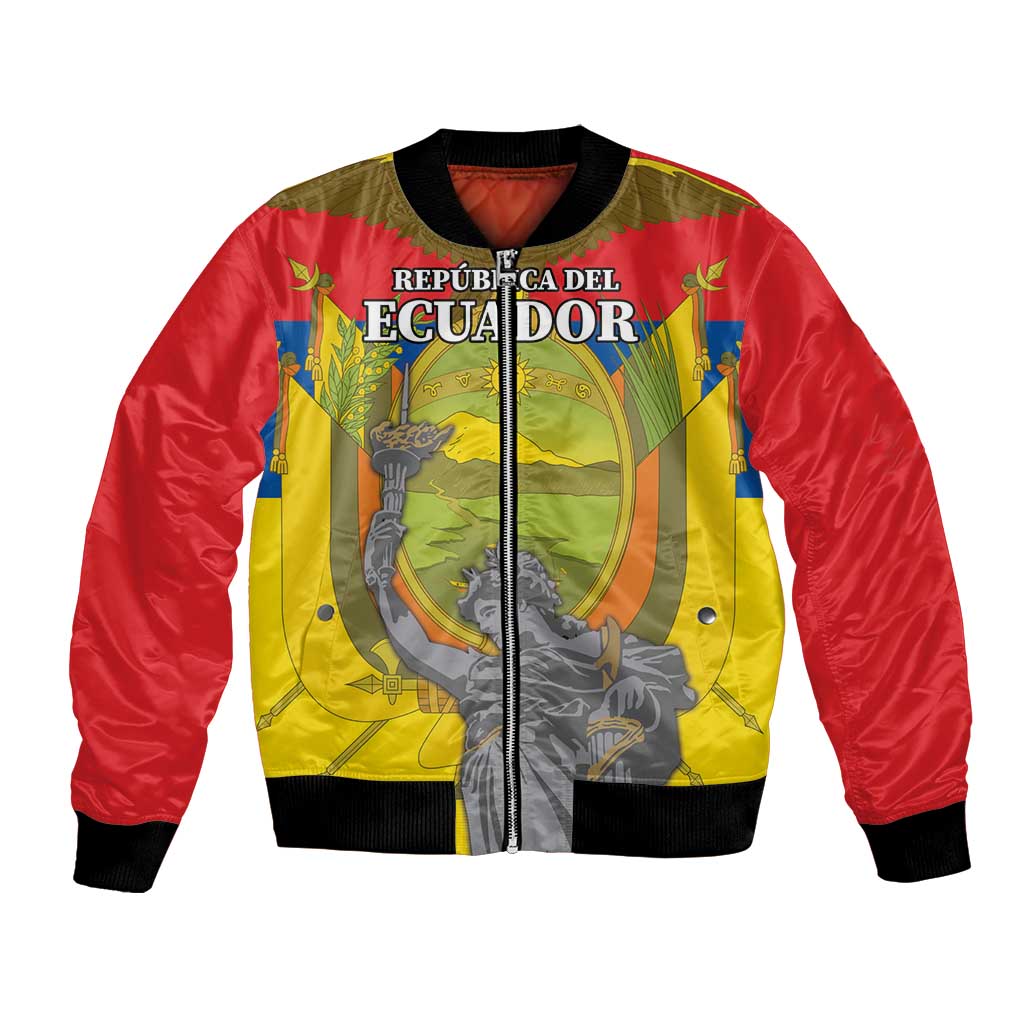 Custom Ecuador Independence Day 1809 Bomber Jacket Monumento a la Independencia - Wonder Print Shop