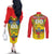 Custom Ecuador Independence Day 1809 Couples Matching Off The Shoulder Long Sleeve Dress and Long Sleeve Button Shirt Monumento a la Independencia