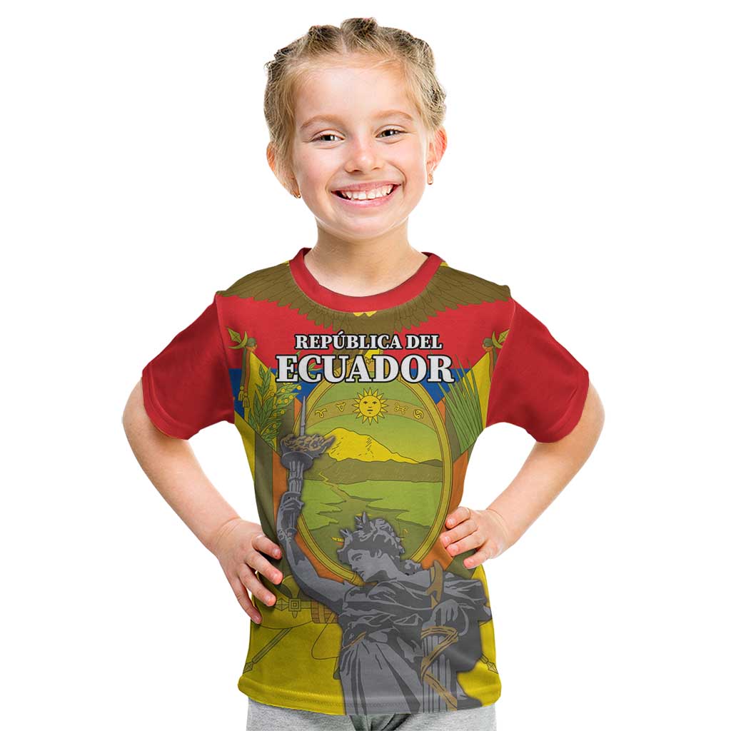 Custom Ecuador Independence Day 1809 Kid T Shirt Monumento a la Independencia - Wonder Print Shop