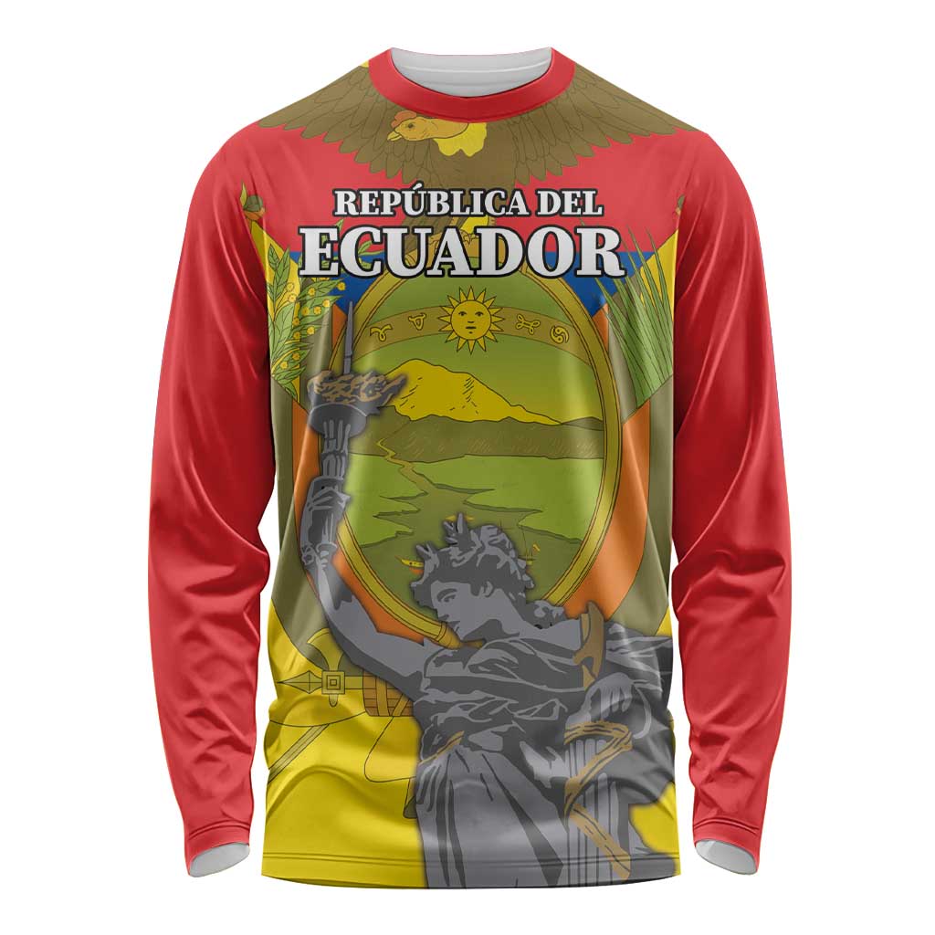 Custom Ecuador Independence Day 1809 Long Sleeve Shirt Monumento a la Independencia - Wonder Print Shop