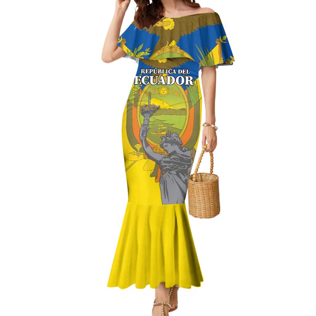 Custom Ecuador Independence Day 1809 Mermaid Dress Monumento a la Independencia - Wonder Print Shop