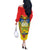 Custom Ecuador Independence Day 1809 Off The Shoulder Long Sleeve Dress Monumento a la Independencia - Wonder Print Shop