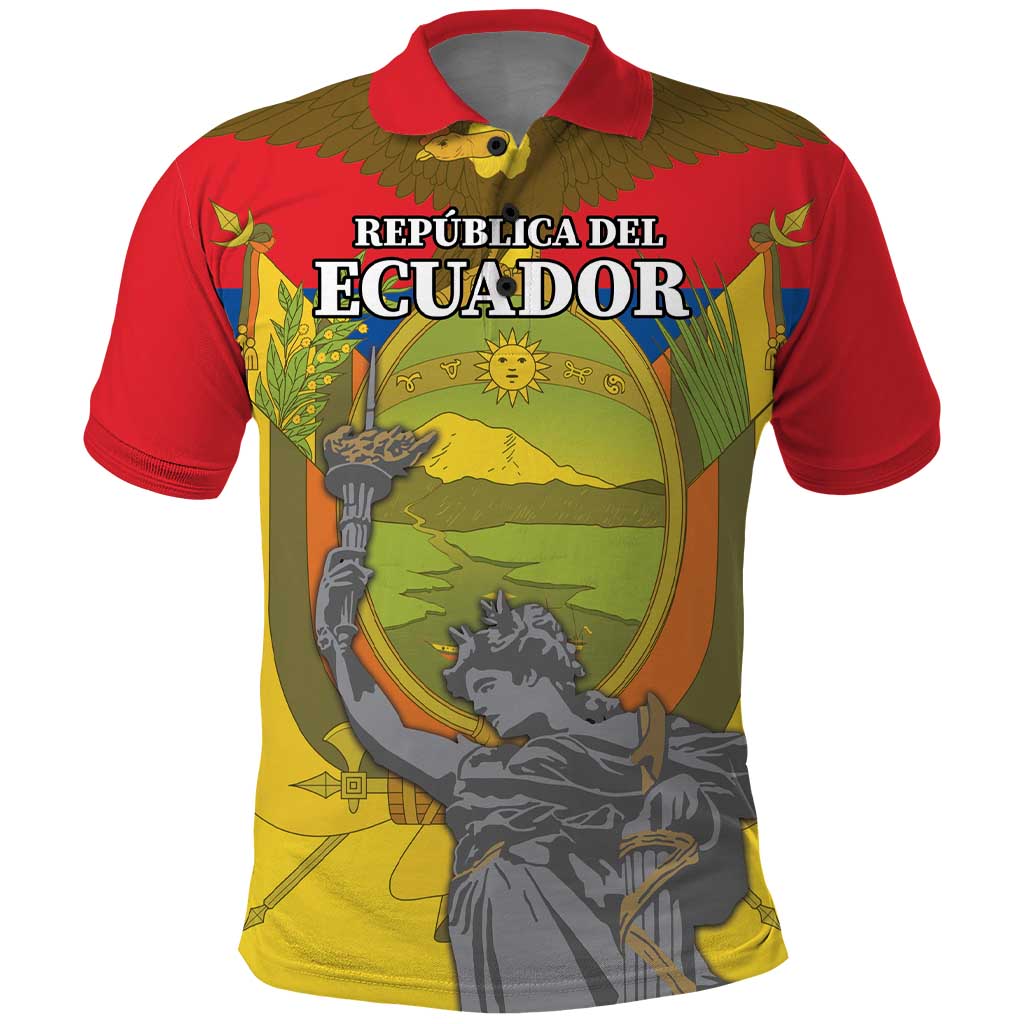 Custom Ecuador Independence Day 1809 Polo Shirt Monumento a la Independencia - Wonder Print Shop