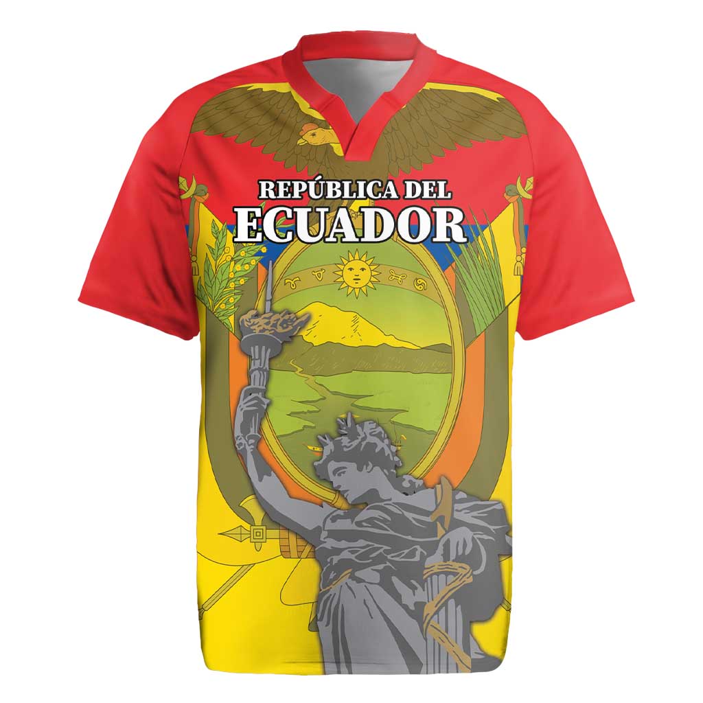 Custom Ecuador Independence Day 1809 Rugby Jersey Monumento a la Independencia - Wonder Print Shop