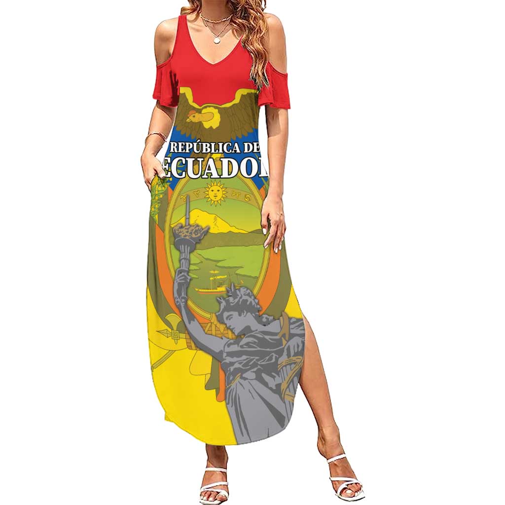 Custom Ecuador Independence Day 1809 Summer Maxi Dress Monumento a la Independencia - Wonder Print Shop