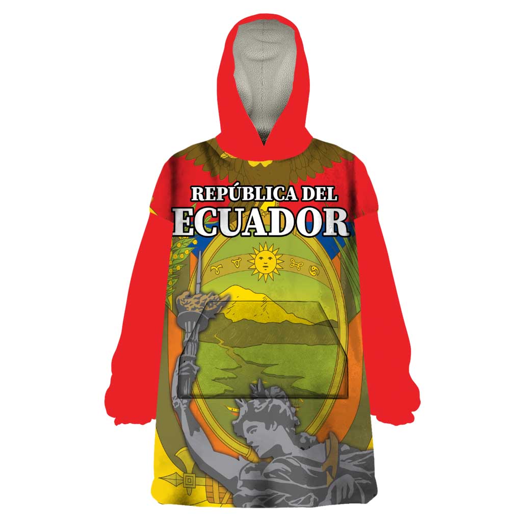 Custom Ecuador Independence Day 1809 Wearable Blanket Hoodie Monumento a la Independencia - Wonder Print Shop