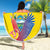 Custom Ecuador Independence Day Beach Blanket Andean Condor With Coat Of Arms - Wonder Print Shop