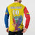 Custom Ecuador Independence Day Button Sweatshirt Andean Condor With Coat Of Arms - Wonder Print Shop