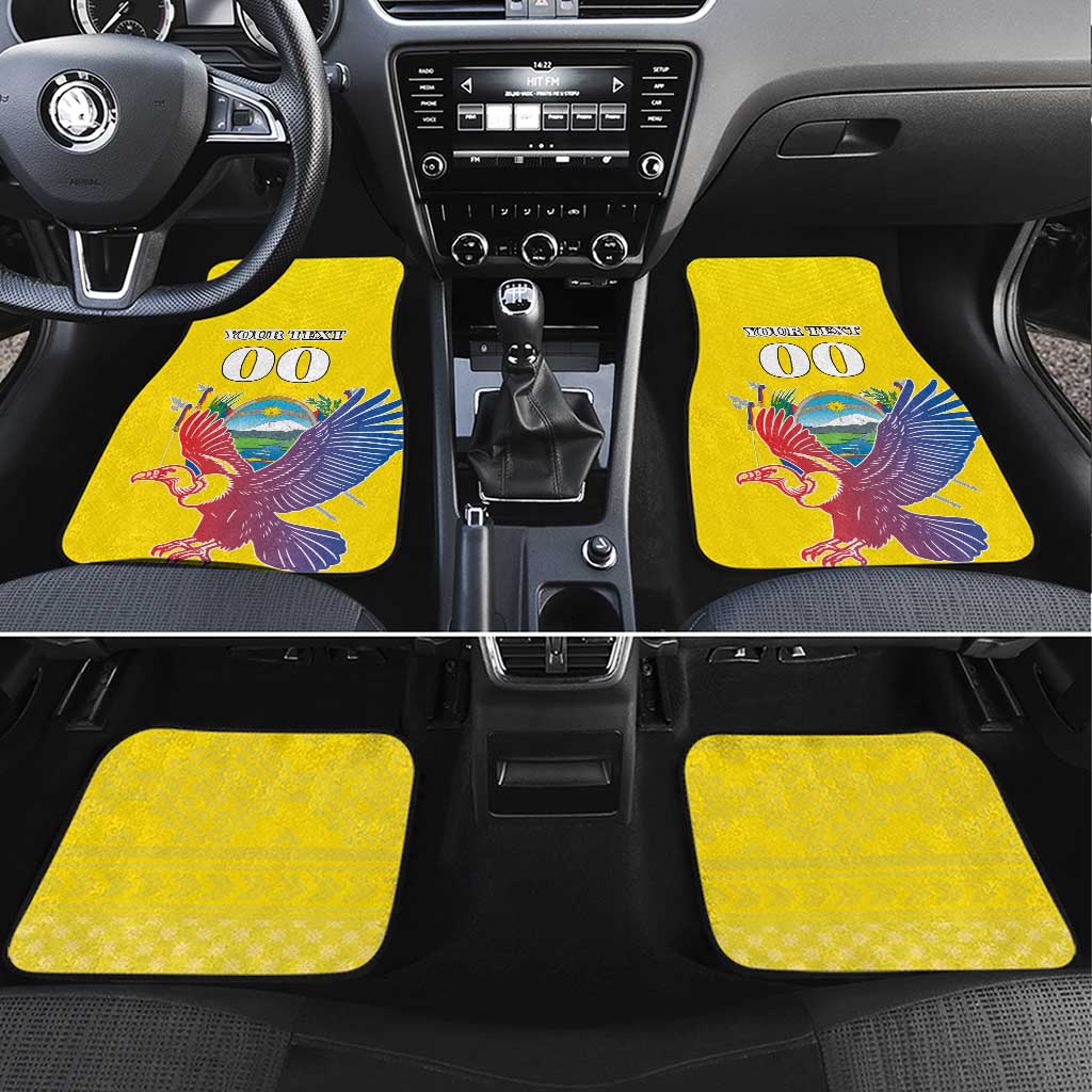 Custom Ecuador Independence Day Car Mats Andean Condor With Coat Of Arms - Wonder Print Shop