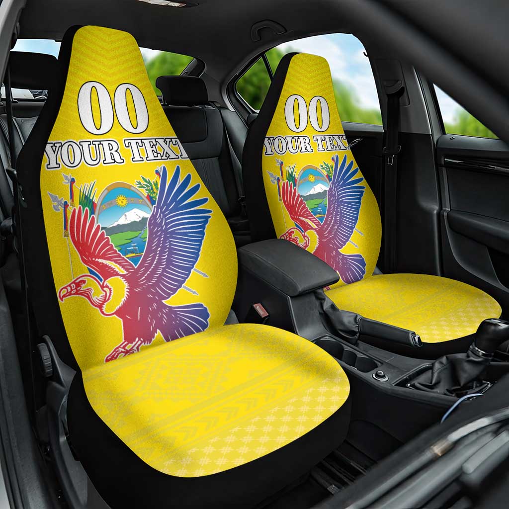 Custom Ecuador Independence Day Car Seat Cover Andean Condor With Coat Of Arms - Wonder Print Shop