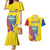 Custom Ecuador Independence Day Couples Matching Mermaid Dress and Hawaiian Shirt Andean Condor With Coat Of Arms - Wonder Print Shop