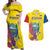 Custom Ecuador Independence Day Couples Matching Off Shoulder Maxi Dress and Hawaiian Shirt Andean Condor With Coat Of Arms - Wonder Print Shop