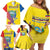 Custom Ecuador Independence Day Family Matching Off Shoulder Short Dress and Hawaiian Shirt Andean Condor With Coat Of Arms - Wonder Print Shop