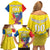 Custom Ecuador Independence Day Family Matching Off Shoulder Short Dress and Hawaiian Shirt Andean Condor With Coat Of Arms - Wonder Print Shop