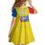 Custom Ecuador Independence Day Kid Short Sleeve Dress Andean Condor With Coat Of Arms - Wonder Print Shop