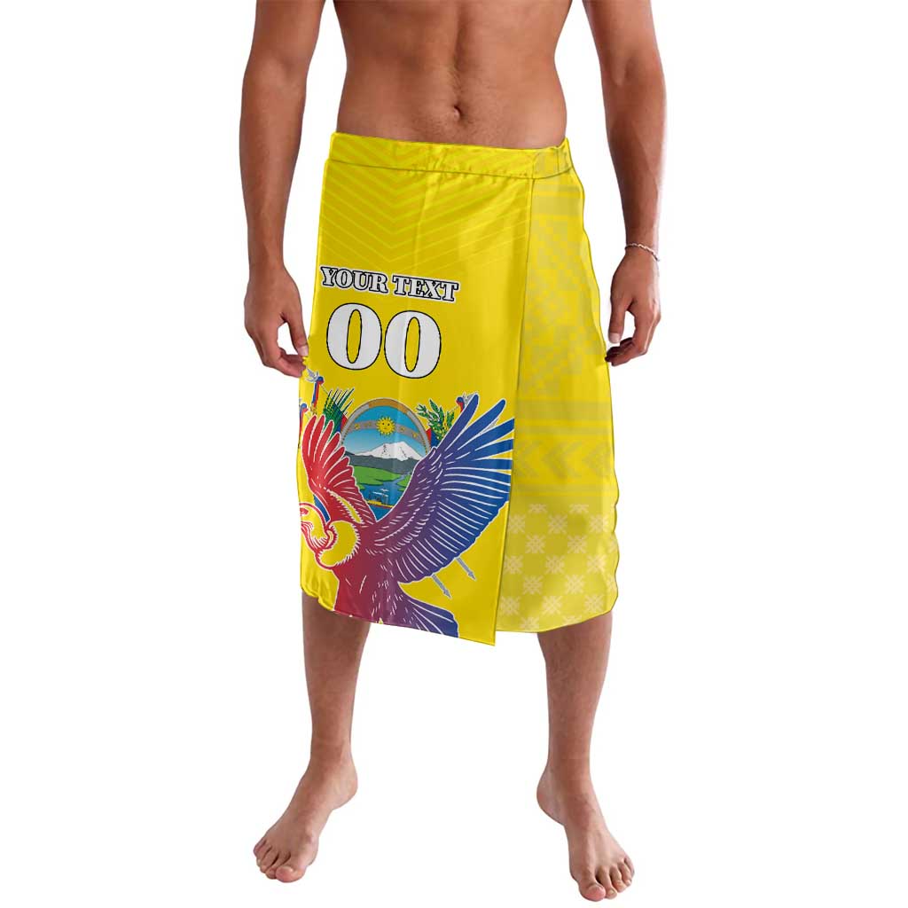 Custom Ecuador Independence Day Lavalava Andean Condor With Coat Of Arms - Wonder Print Shop