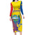 Custom Ecuador Independence Day Long Sleeve Bodycon Dress Andean Condor With Coat Of Arms - Wonder Print Shop