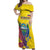 Custom Ecuador Independence Day Off Shoulder Maxi Dress Andean Condor With Coat Of Arms - Wonder Print Shop