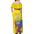 Custom Ecuador Independence Day Off Shoulder Maxi Dress Andean Condor With Coat Of Arms - Wonder Print Shop