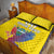 Custom Ecuador Independence Day Quilt Bed Set Andean Condor With Coat Of Arms - Wonder Print Shop