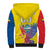 Custom Ecuador Independence Day Sherpa Hoodie Andean Condor With Coat Of Arms - Wonder Print Shop