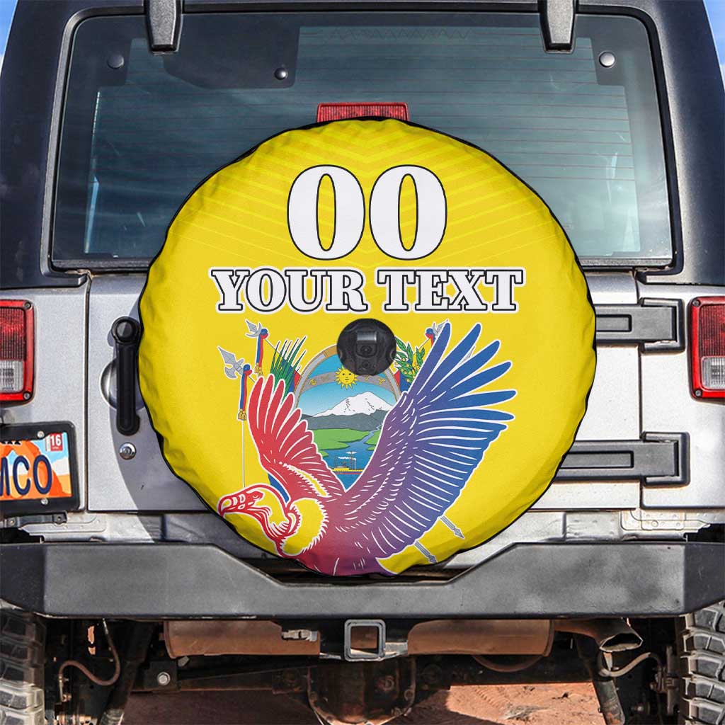 Custom Ecuador Independence Day Spare Tire Cover Andean Condor With Coat Of Arms - Wonder Print Shop