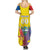 Custom Ecuador Independence Day Summer Maxi Dress Andean Condor With Coat Of Arms - Wonder Print Shop