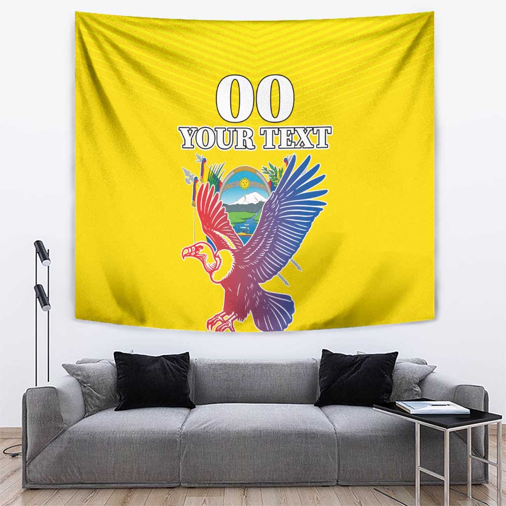 Custom Ecuador Independence Day Tapestry Andean Condor With Coat Of Arms