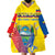 Custom Ecuador Independence Day Wearable Blanket Hoodie Andean Condor With Coat Of Arms - Wonder Print Shop