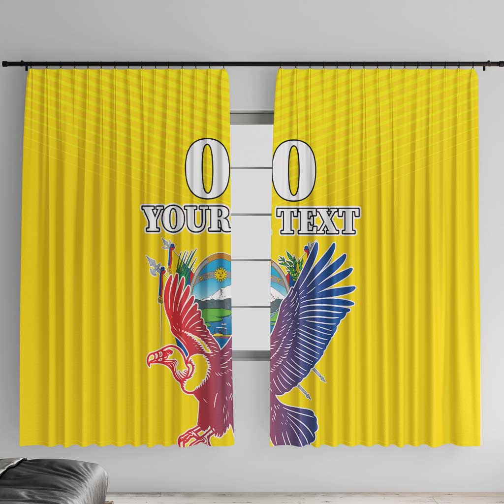 Custom Ecuador Independence Day Window Curtain Andean Condor With Coat Of Arms - Wonder Print Shop