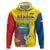 Custom Ecuador Independence Day Zip Hoodie Andean Condor With Coat Of Arms - Wonder Print Shop