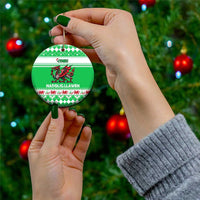 Personalized Wales Christmas Dragon Ceramic Ornament Nadolig Llawen Green Version - Wonder Print Shop