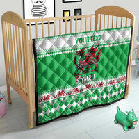 Personalized Wales Christmas Dragon Quilt Nadolig Llawen Green Version - Wonder Print Shop