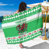 Personalized Wales Christmas Dragon Sarong Nadolig Llawen Green Version - Wonder Print Shop