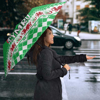 Personalized Wales Christmas Dragon Umbrella Nadolig Llawen Green Version - Wonder Print Shop