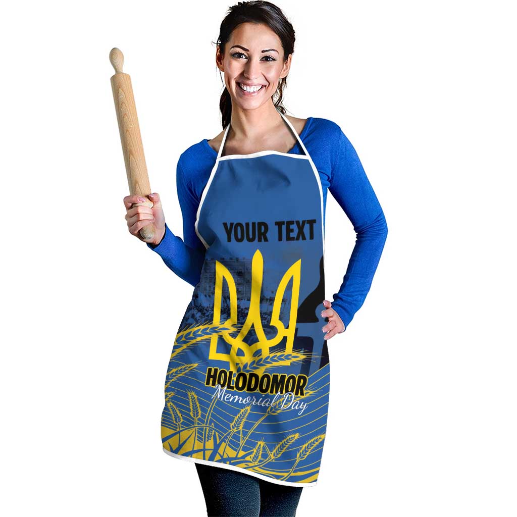 Personalized Holodomor Memorial Day Apron Ukrainian Trident And Wheat Remembrance - Wonder Print Shop