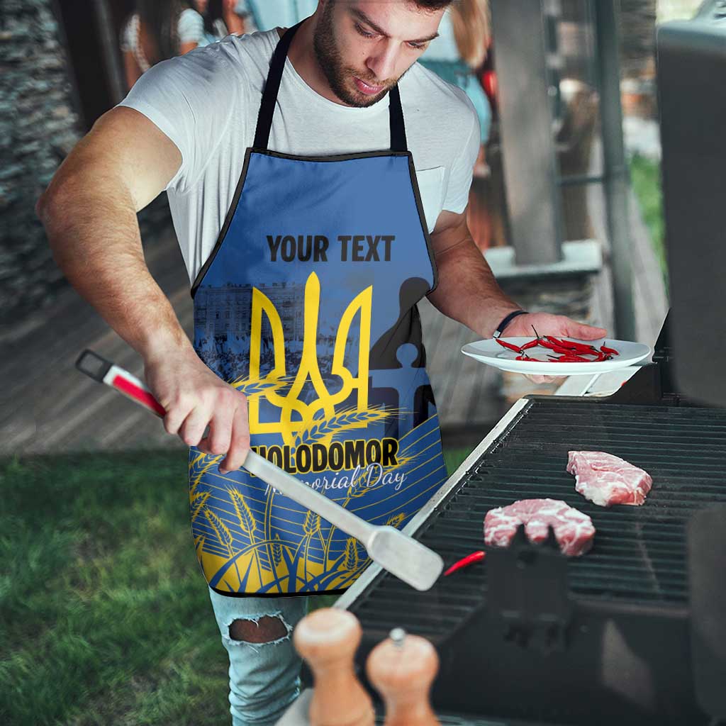 Personalized Holodomor Memorial Day Apron Ukrainian Trident And Wheat Remembrance - Wonder Print Shop
