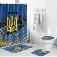 Personalized Holodomor Memorial Day Bathroom Set Ukrainian Trident And Wheat Remembrance - Wonder Print Shop