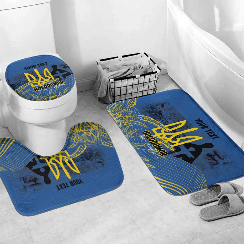 Personalized Holodomor Memorial Day Bathroom Set Ukrainian Trident And Wheat Remembrance - Wonder Print Shop