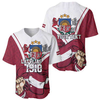 Personalized Latvia Independence Day Baseball Jersey 18th November 1918 - Wonder Print Shop